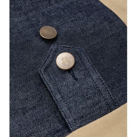 DIE WESTE «RAOUL» CANVAS HELLKHAKI UND DENIM - Tonton et Fils