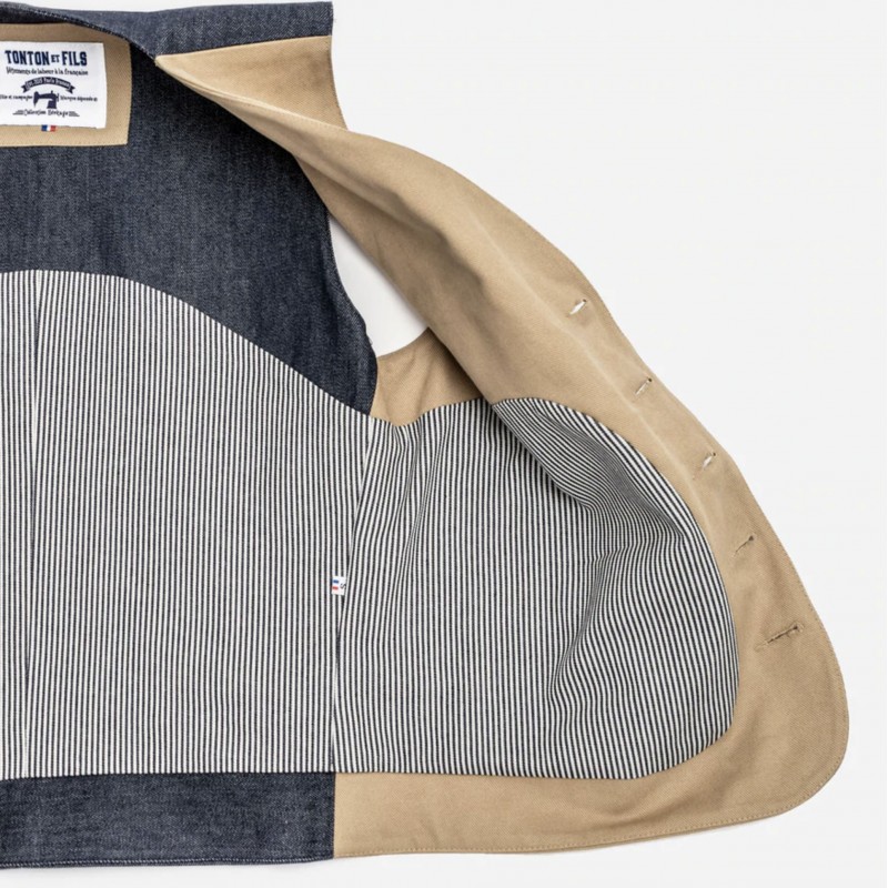 DIE WESTE «RAOUL» CANVAS HELLKHAKI UND DENIM -...