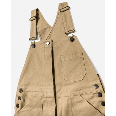 THE «BILLIE» WOMEN'S DUNGAREES TAN CANVAS - L'OUVRIERE MODERNE