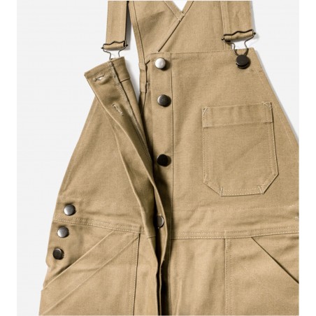 THE «BILLIE» WOMEN'S DUNGAREES TAN CANVAS - L'OUVRIERE MODERNE