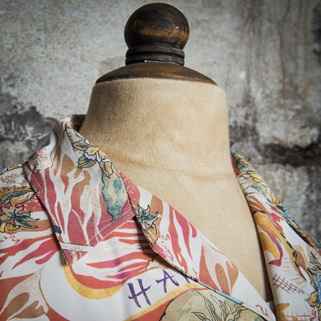 HAWAIIAANS HEMD "SURFERS COCO" - KORAAL - Fleurs de Bagne