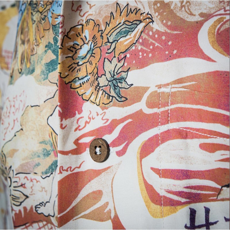 HAWAIIHEMD "SURFERS COCO" - KORALLE - Fleurs de...