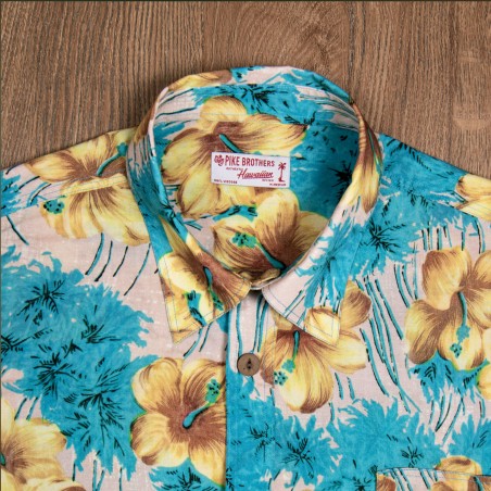Chemise Hawaienne 1937 Roamer Shirt Short sleeve Pulemoku blue - Pike Brothers