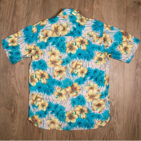 1937 Hawaiian Shirt Roamer Shirt Short Sleeve Pulemoku Blue - Pike Brothers