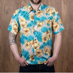 Hawaiihemd 1937 Roamer Shirt Short Sleeve Pulemoku Blue -...