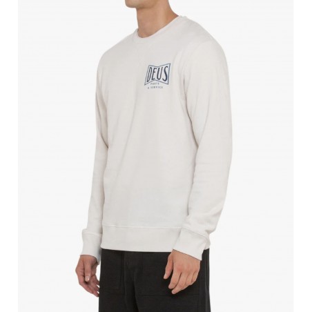 FELPA AVENUE CREW VINTAGE WHITE - Deus Ex Machina