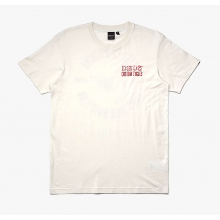 T-SHIRT COTON GOOD LUCK TEE VINTAGE WHITE - Deus Ex Machina