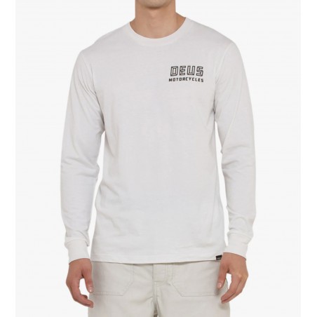 T-SHIRT COTON QUARTERS LONG SLEEVE TEE VINTAGE WHITE - Deus Ex Machina