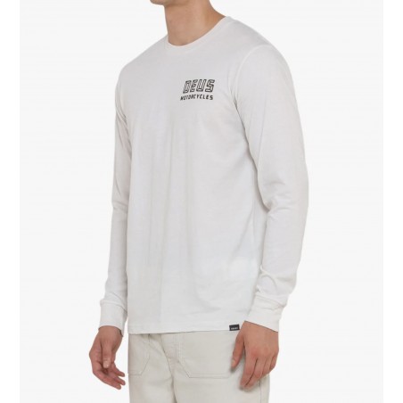 T-SHIRT COTON QUARTERS LONG SLEEVE TEE VINTAGE WHITE - Deus Ex Machina