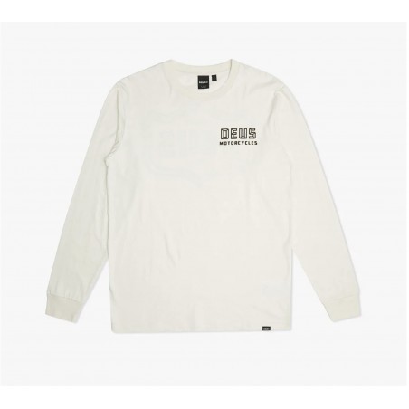 T-SHIRT KATOEN QUARTERS LONG SLEEVE TEE VINTAGE WHITE - Deus Ex Machina