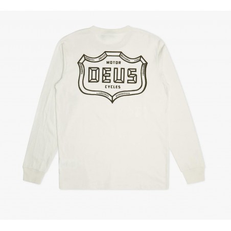 T-SHIRT COTON QUARTERS LONG SLEEVE TEE VINTAGE WHITE - Deus Ex Machina