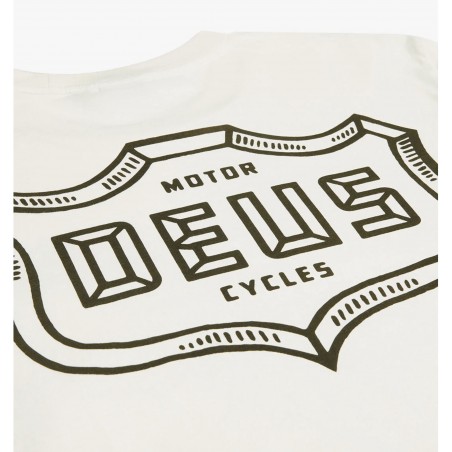 T-SHIRT COTON QUARTERS LONG SLEEVE TEE VINTAGE WHITE - Deus Ex Machina