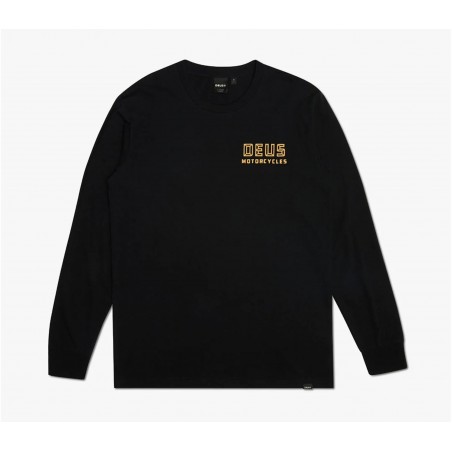 COTTON T-SHIRT QUARTERS LONG SLEEVE TEE BLACK - Deus Ex Machina