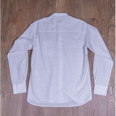 Weißes Mao-Kragen-Hemd 100 % Baumwolle – 1923 Buccanoy Shirt Summerton white – Pike Brothers