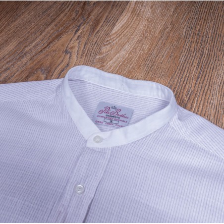 Weißes Mao-Kragen-Hemd 100 % Baumwolle – 1923 Buccanoy Shirt Summerton white – Pike Brothers