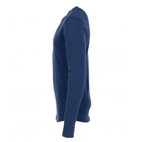 Henley T-shirt met knoopsluiting en lange mouwen Marineblauw - 1927 Henley Shirt long sleeve indigo melange Pike Brothers