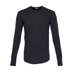 T-Shirt Henley mit Knopfleiste und langen Ärmeln grau -...