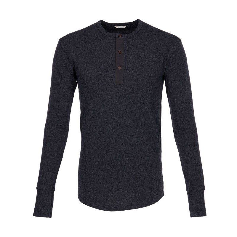 T-Shirt Henley mit Knopfleiste und langen...