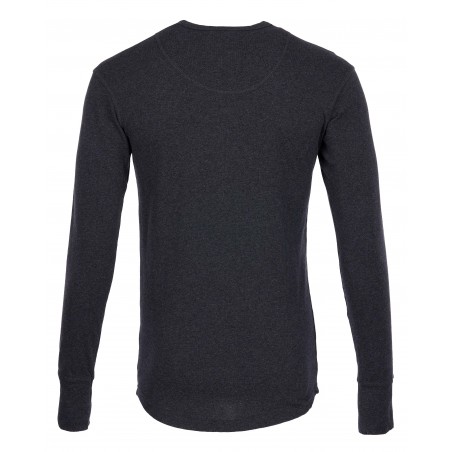 T-Shirt Henley mit Knopfleiste und langen Ärmeln grau - 1927 Henley Shirt long sleeve iron grey Pike Brothers