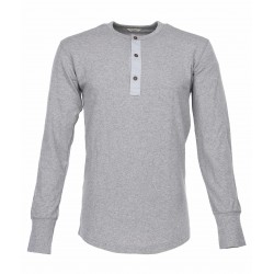 T-shirt Henley met knoopsluiting en lange mouwen...