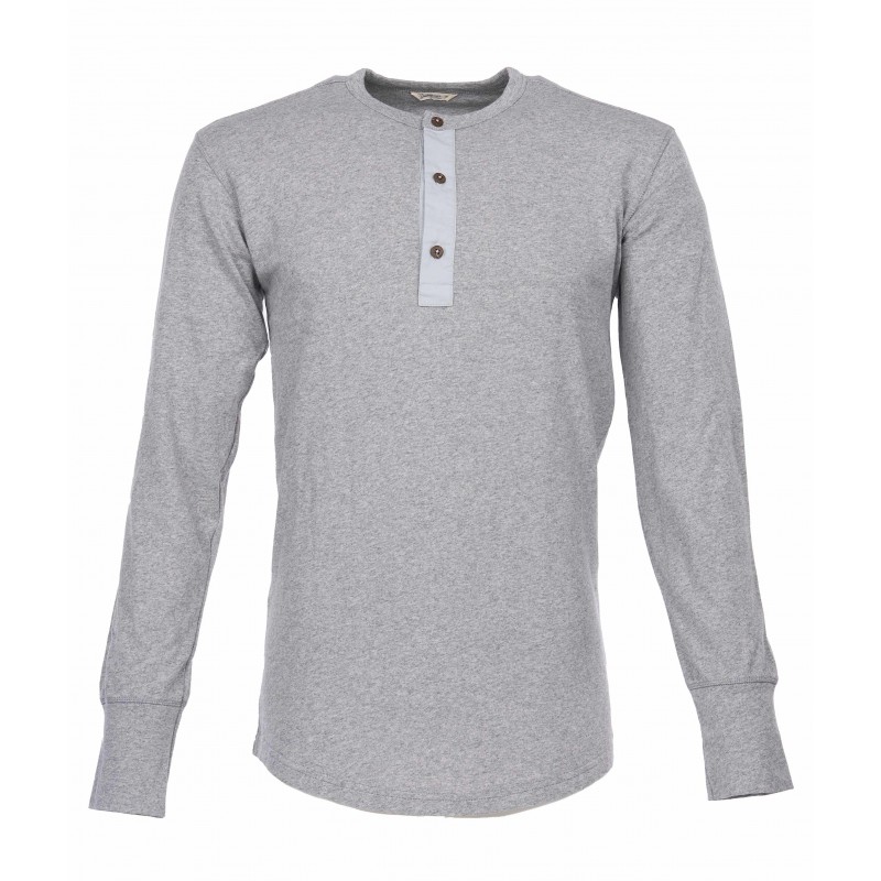 T-shirt Henley met knoopsluiting en lange...
