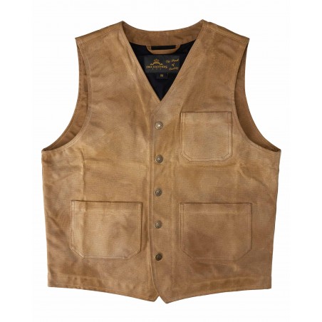 Weste 1937 Roamer Vest waxed tan - Pike Brothers