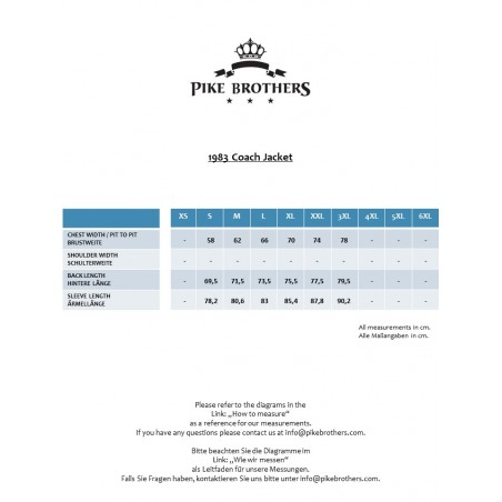Coupe-vent mi-saison 2XL - 1983 Coach Jacket black Pike Brothers