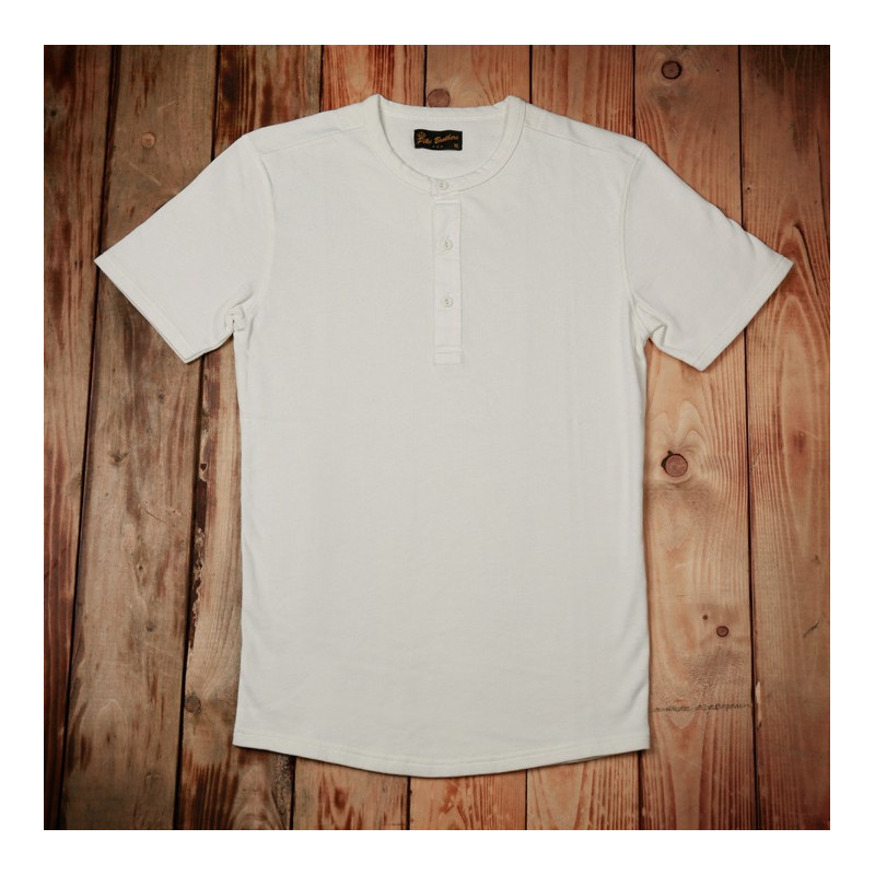 Short-sleeve ecru button-placket T-shirt - Utility Shirt Short Sleeve ecru