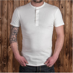 Short-sleeve ecru henley T-shirt - Utility Shirt Short Sleeve Ecru