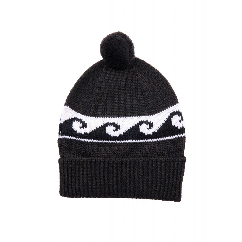 Bonnet Noir 100% laine - 1969 Baja Beanie El...