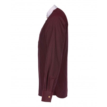 Katoenen overhemd met rechte kraag – 1923 Buccaneer Shirt Seattle bordeaux – Pike Brothers