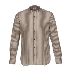 Grey 100% Cotton Mao Collar Shirt - 1923 Buccanoy Shirt... 2