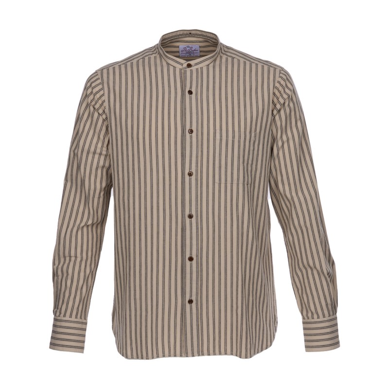 Grey 100% Cotton Mao Collar Shirt - 1923...