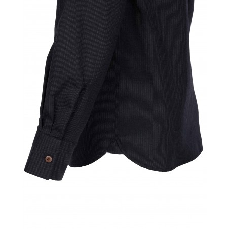 Schwarzes Hemd mit Mao-Kragen 100 % Wolle - 1923 Buccanoy Shirt Palmeira Black - Pike Brothers