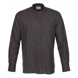 Overhemd mao-kraag 100% wol bruin - 1923 Buccanoy Shirt...