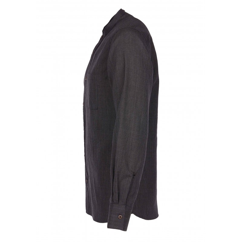 Hemd Mao-Kragen 100% Wolle braun - 1923...