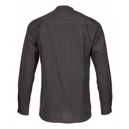 Overhemd mao-kraag 100% wol bruin - 1923 Buccanoy Shirt Palmeira brown - Pike Brothers