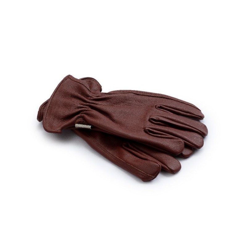 Cognac Leather Gloves - Leather Classic Gloves...