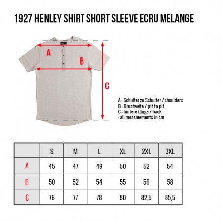 Kurzärmeliges Henley-T-Shirt in Ecru-Melange – 1927 Henley Shirt Short Sleeve Ecru Melange
