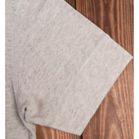 Short-sleeve henley T-shirt in ecru melange – 1927 Henley Shirt Short Sleeve Ecru Melange