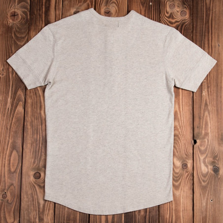 Short-sleeve henley T-shirt in ecru melange – 1927 Henley Shirt Short Sleeve Ecru Melange