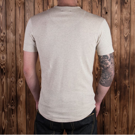 Kurzärmeliges Henley-T-Shirt in Ecru-Melange – 1927 Henley Shirt Short Sleeve Ecru Melange