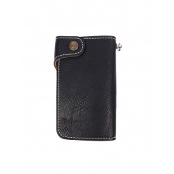 Zwartleren portemonnee - 1937 Roamer Wallet seal black...
