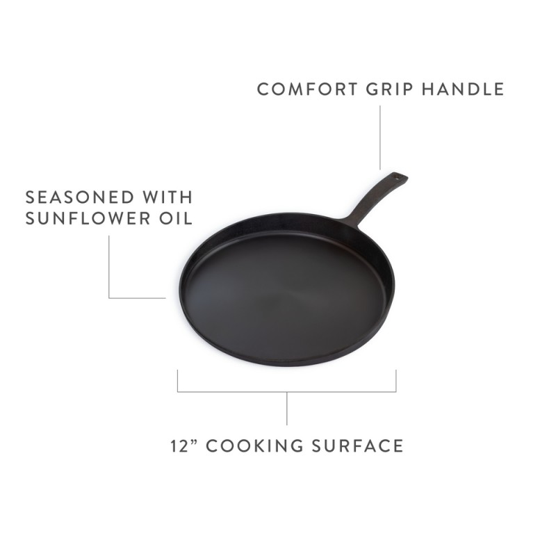 Platte gietijzeren pan - CAST IRON FLAT PAN -...