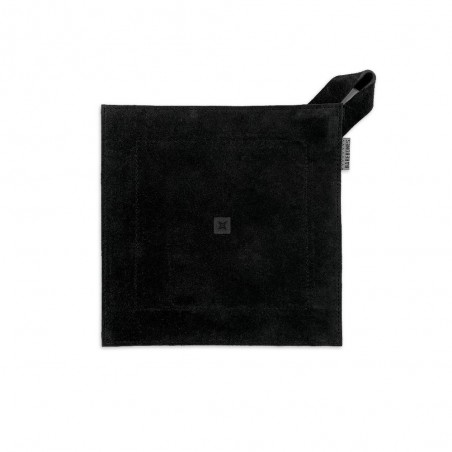 Black oven mitt - LEATHER HOT PAD BLACK - Barebones Living