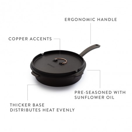 All-in-one 15cm cast iron skillet CAST IRON SKILLET 6" - Barebones Living