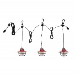 Lichterkette mit 3 LED-USB-Laternen hängend Edison Rot –...