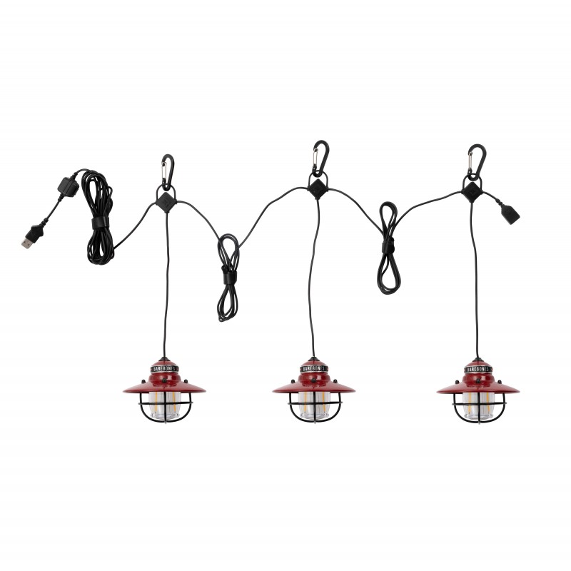 Lichterkette mit 3 LED-USB-Laternen hängend...