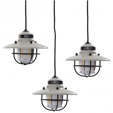Guirlande 3 lanternes LED USB suspendue Edison Blanc Cassé – Barebones Living