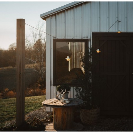 Guirlande 3 lanternes LED USB suspendue Edison Blanc Cassé – Barebones Living